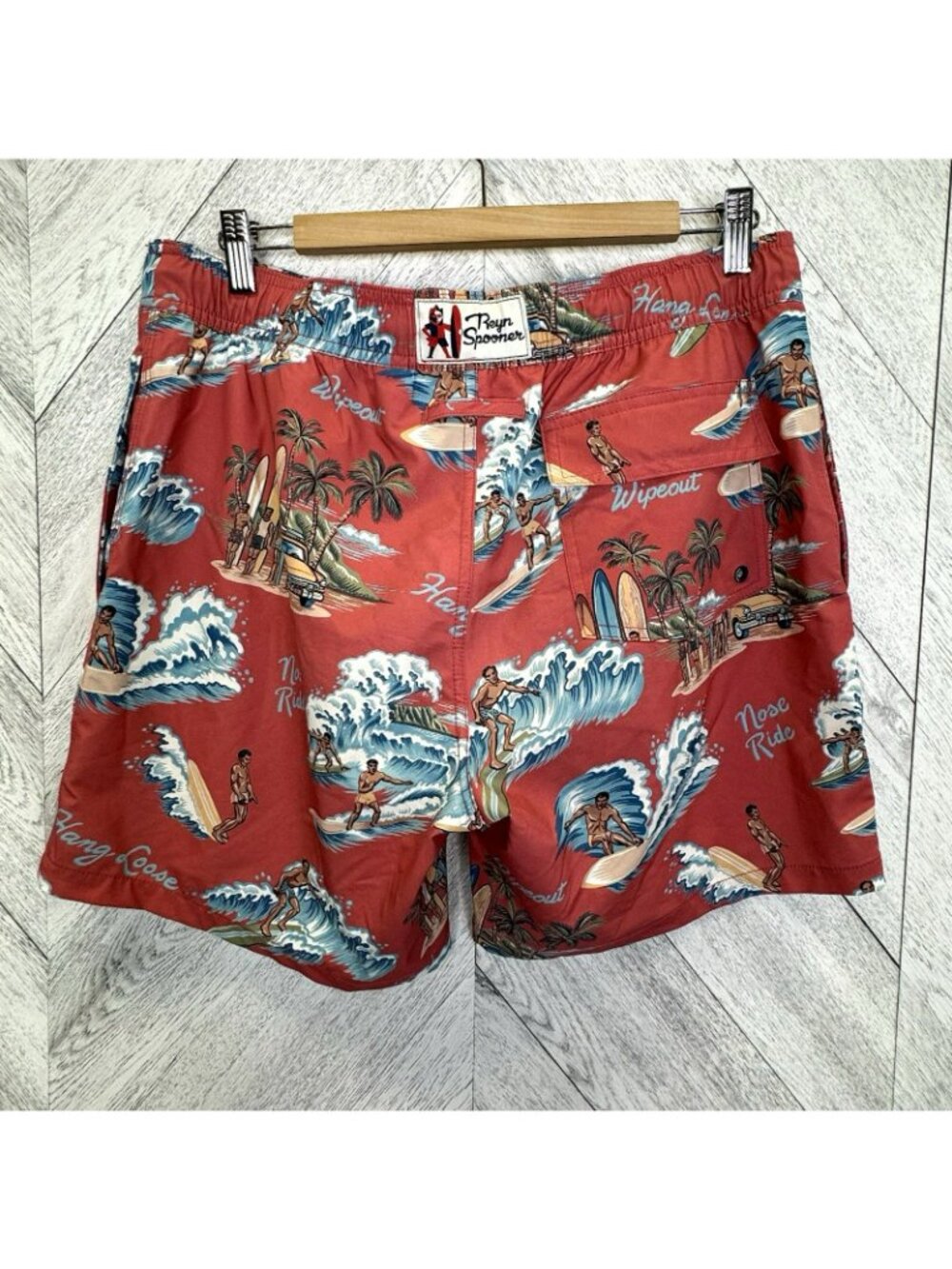 Reyn Spooner Swim Trunks Mens Size Medium Beach Surf Print 7" Inseam - Picture 2 of 4